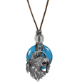 Eagle Head Adjustable Cord Necklace with Turquoise Colored Disc
